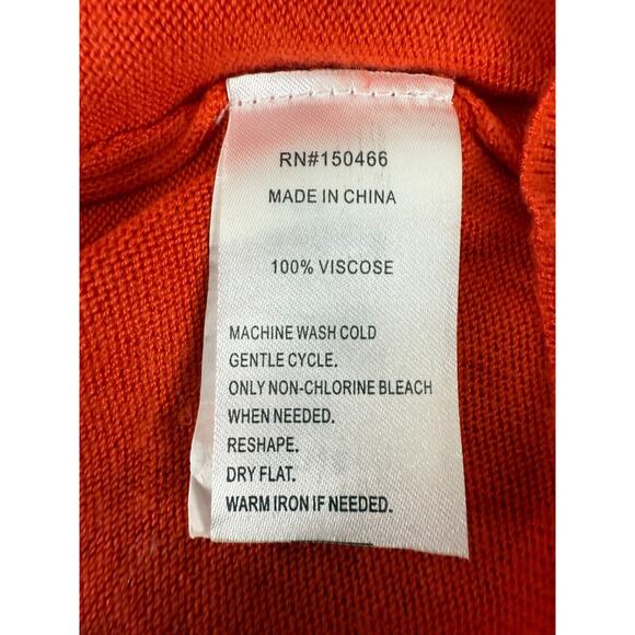 41 Hawthon Size M Casual Open Front Cardigan Sweater Orange Long Sleeve - Picture 6 of 7